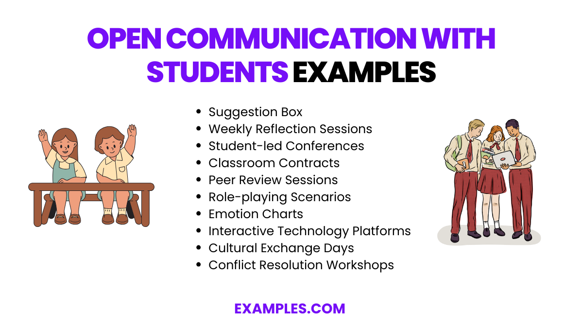 open communication with students examples