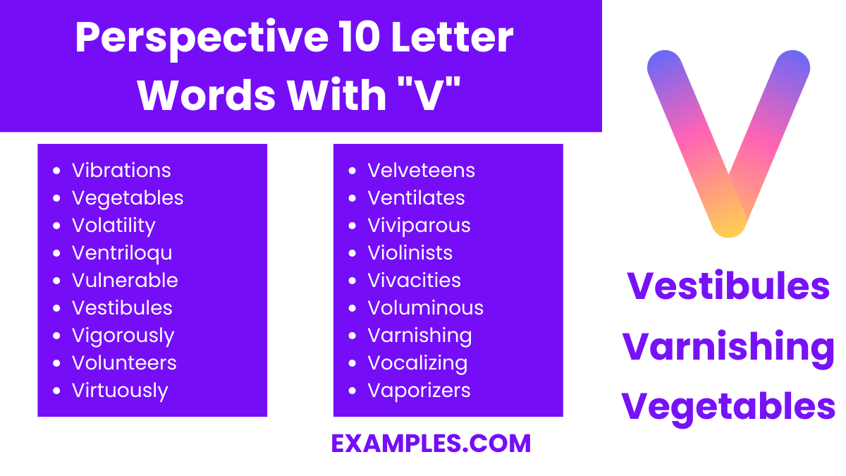 perspective 10 letter words with v