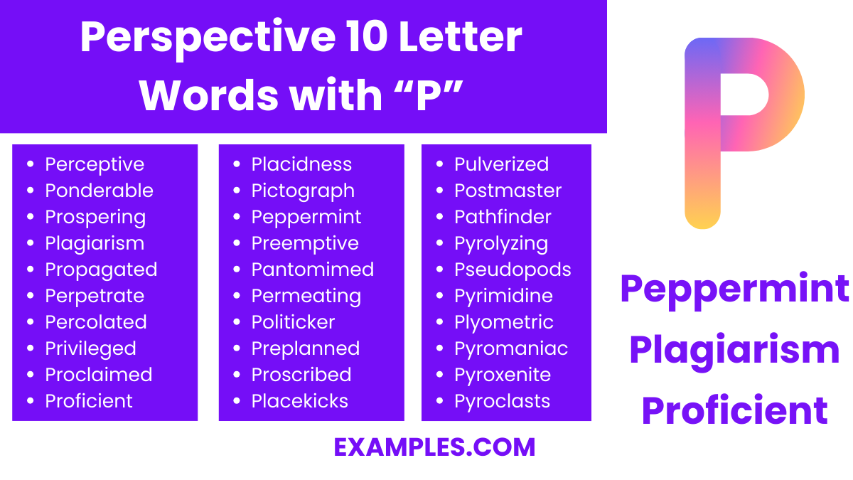 perspective 10 letter words with p
