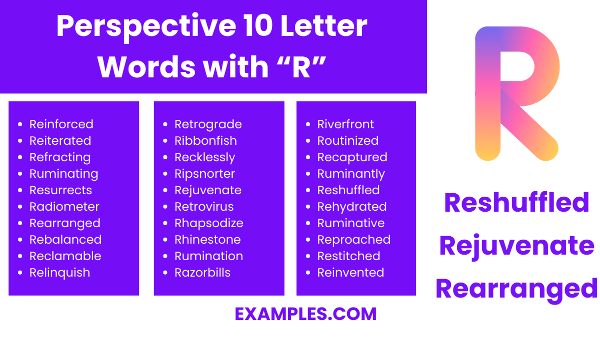 perspective 10 letter words with r