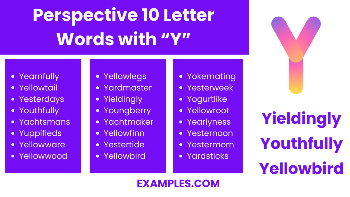 perspective 10 letter words with y