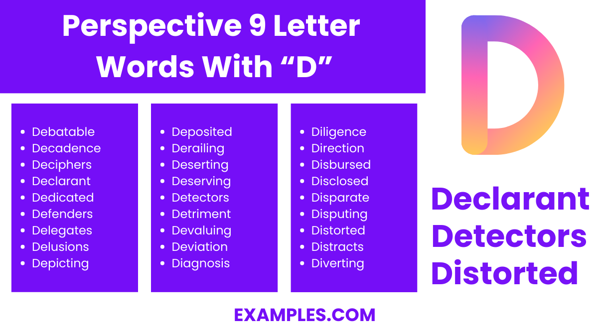 perspective 9 letter words with d