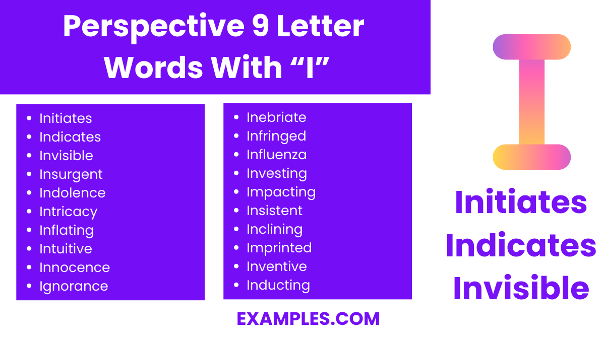 perspective 9 letter words with i