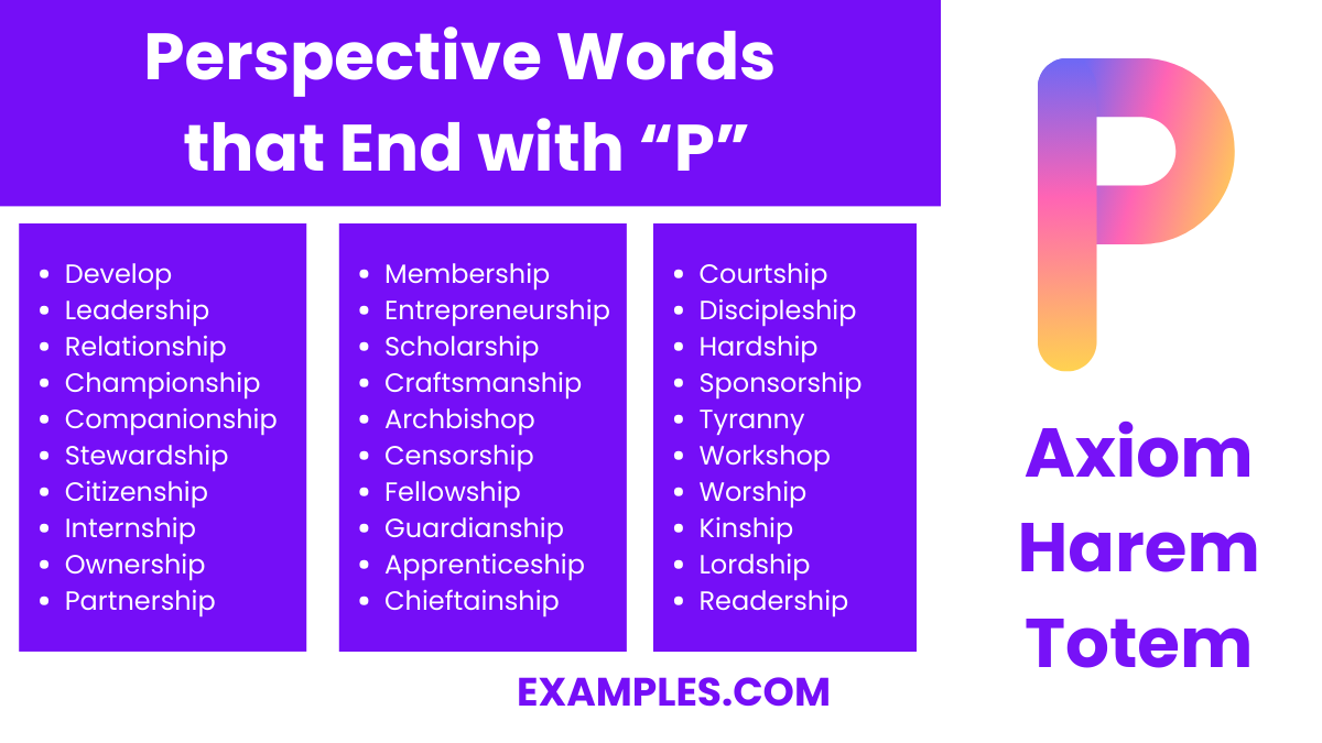 perspective word that end with p