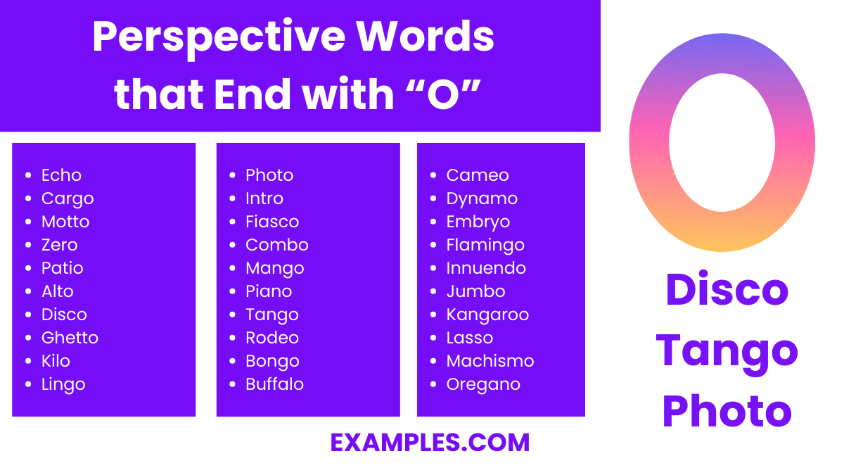 perspective words that end with o