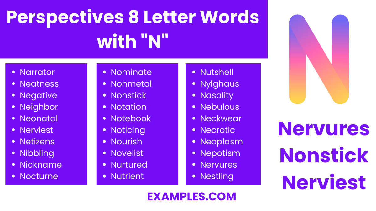 perspectives 8 letter words with n