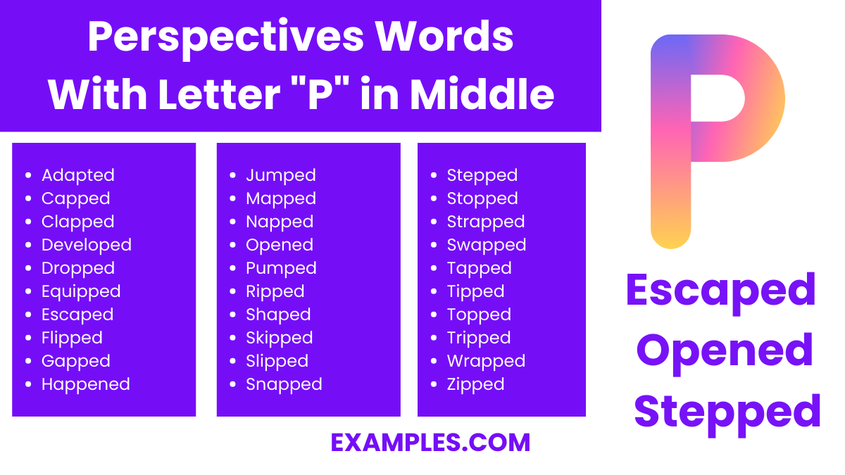 perspectives words with letter p in middle