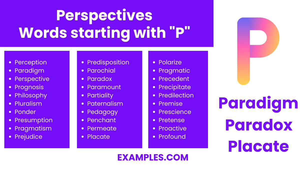 perspectives words starting with p