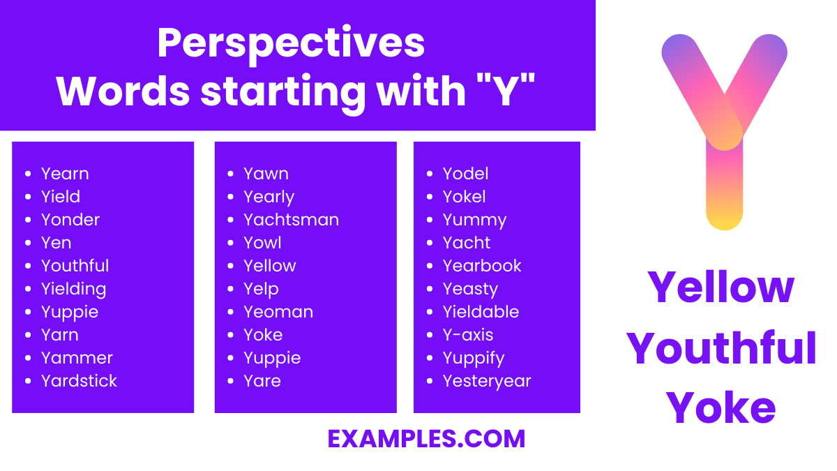 perspectives words starting with y
