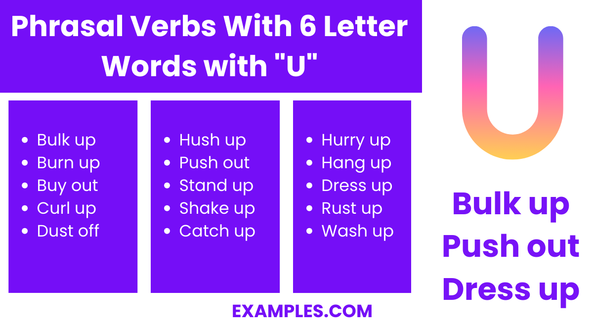 phrasal verbs with 6 letter words with u