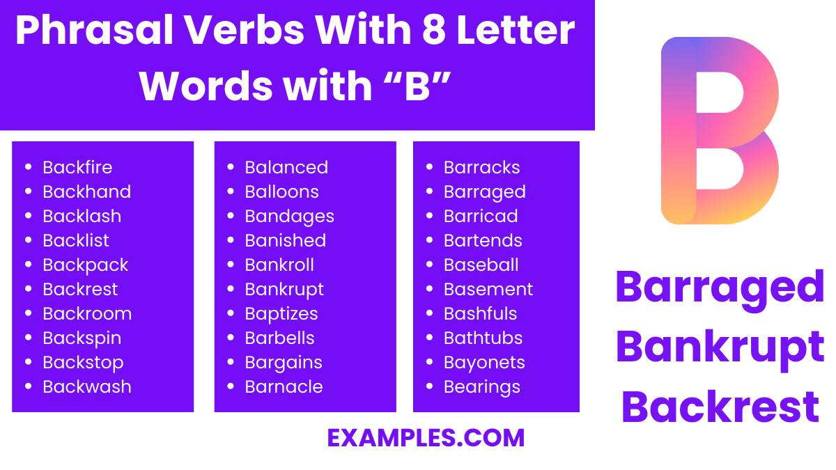phrasal verbs with 8 letter words with b