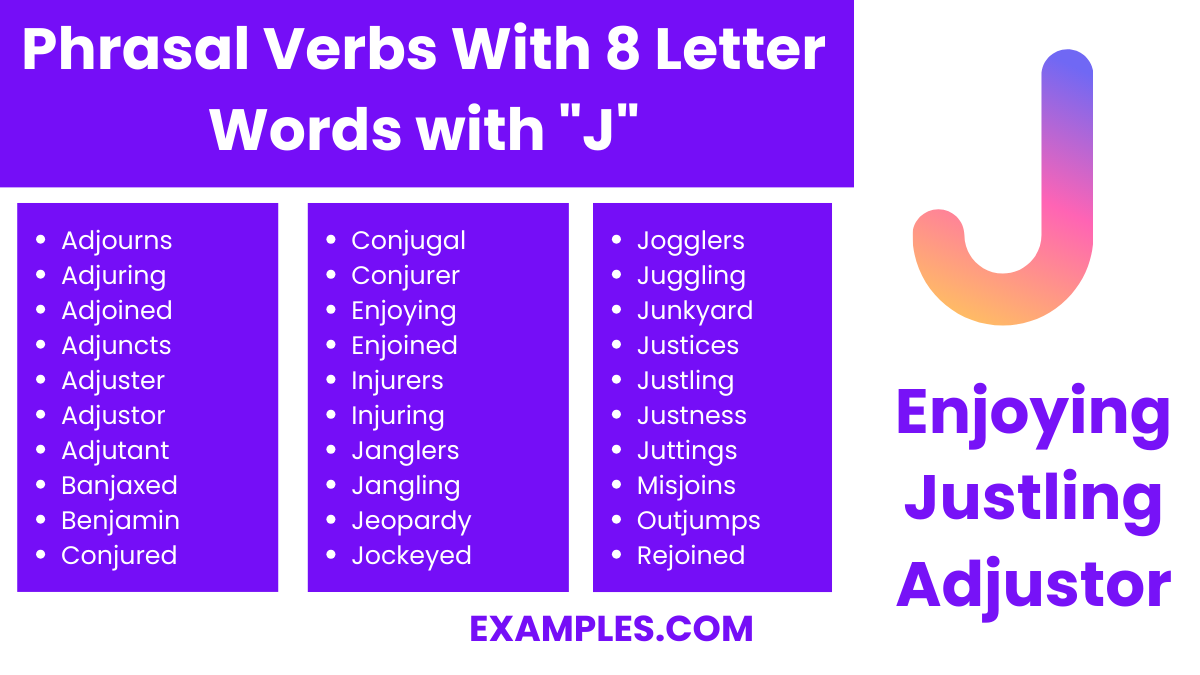 phrasal verbs with 8 letter words with j 1