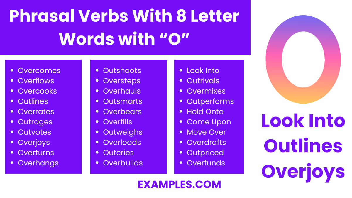 phrasal verbs with 8 letter words with o