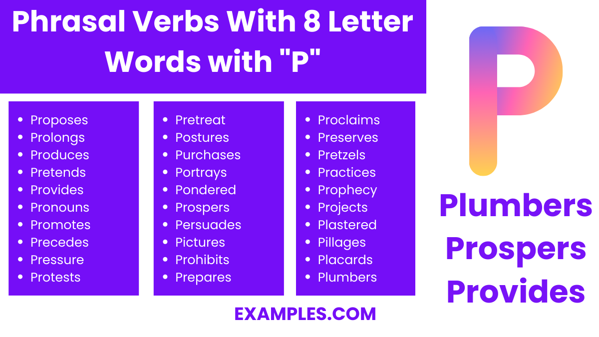 phrasal verbs with 8 letter words with p