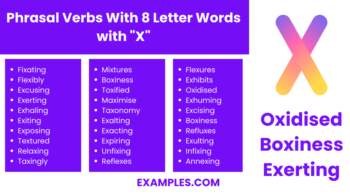 phrasal verbs with 8 letter words with x