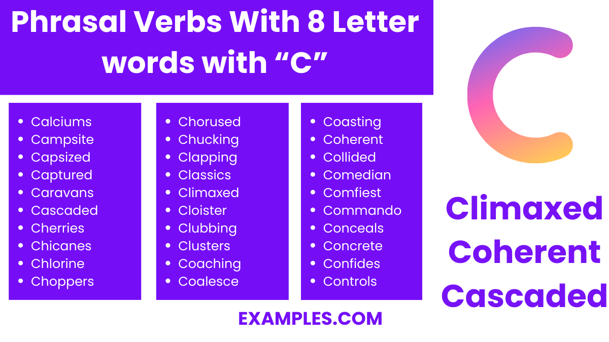 phrasal verbs with 8 letter words with c
