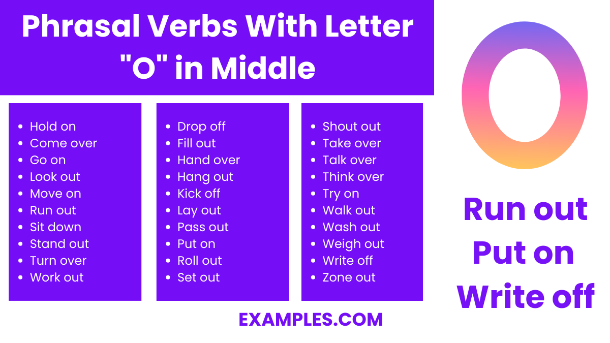 phrasal verbs with letter o in middle