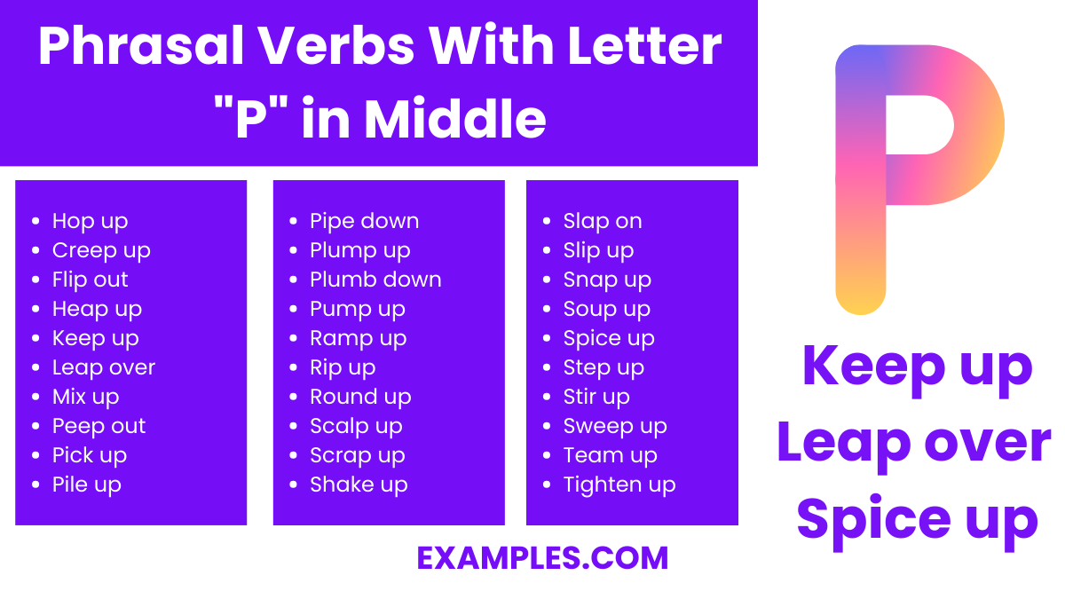 phrasal verbs with letter p in middle