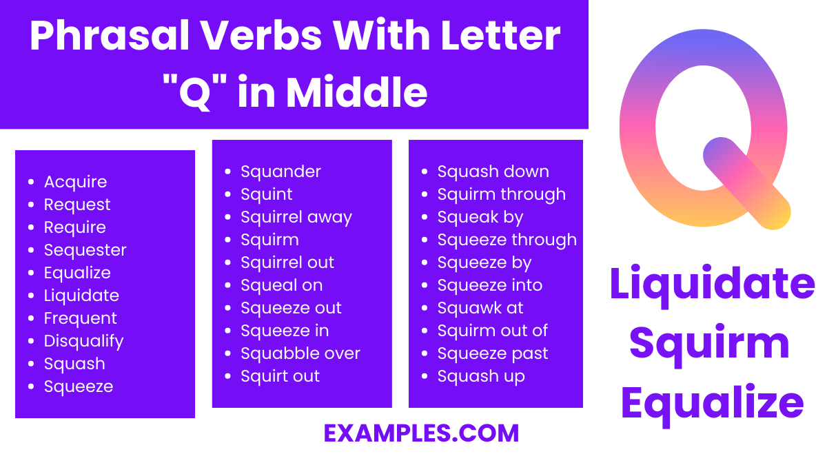 phrasal verbs with letter q in middle