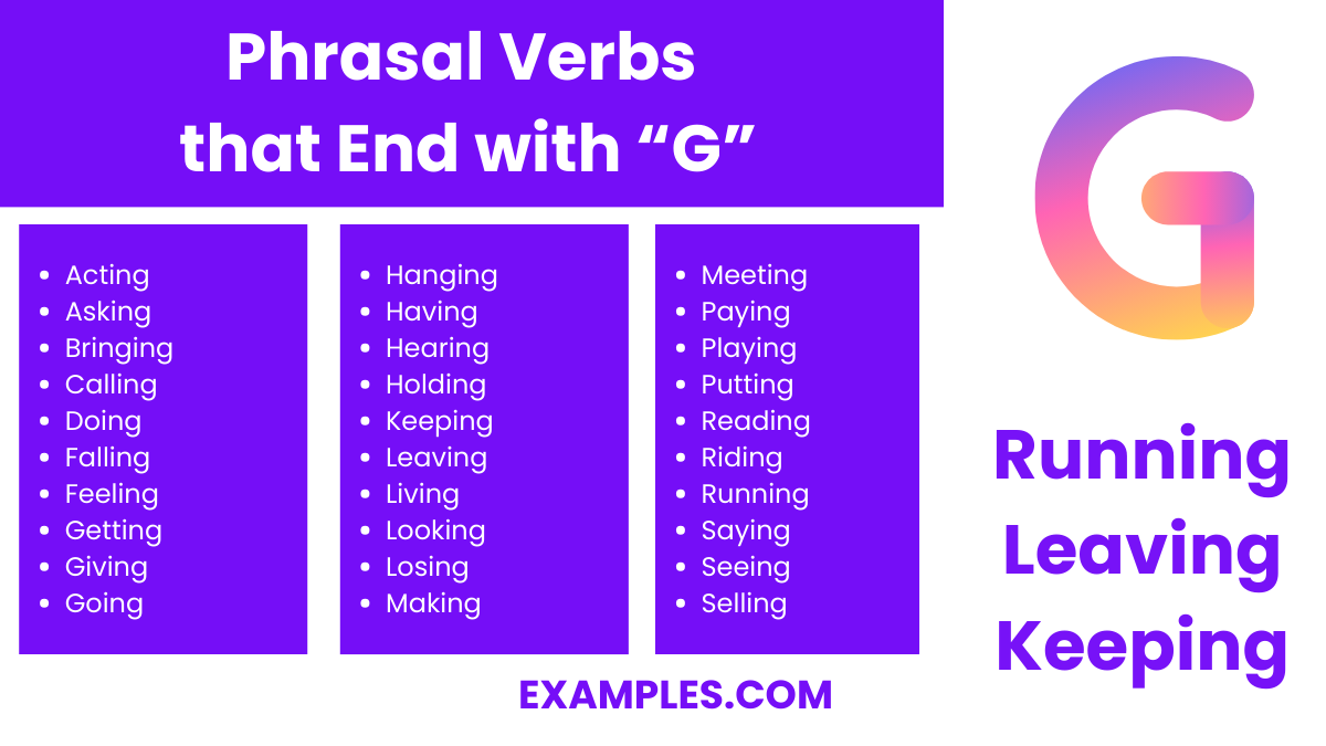 phrasal verbs that ends with g