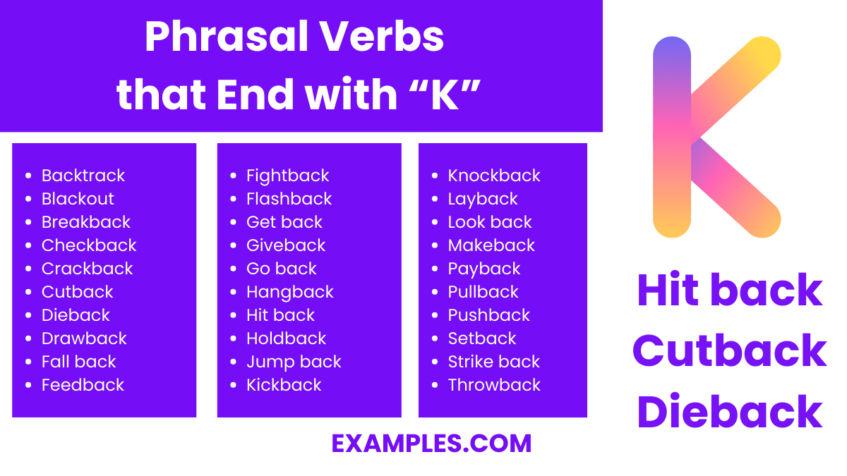 phrasal verbs that ends with k