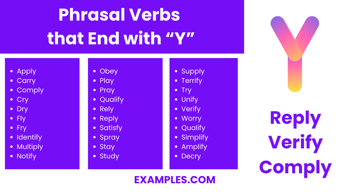 phrasal verbs that ends with y