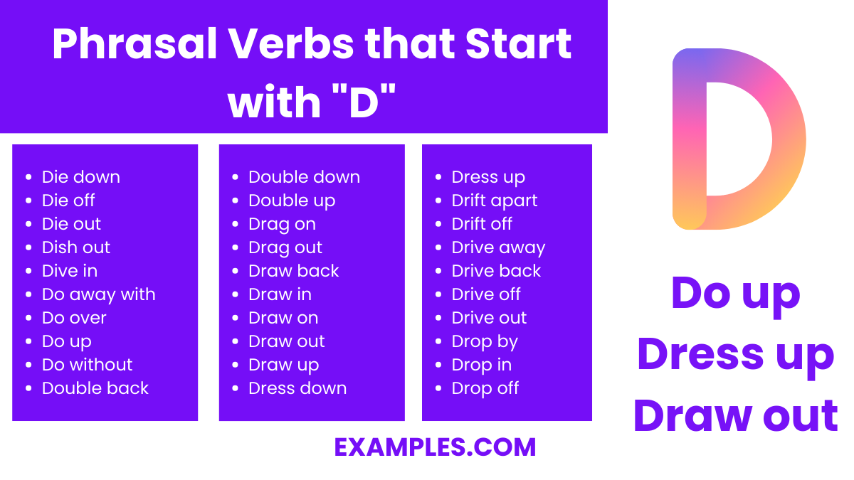 phrasal verbs that start with d