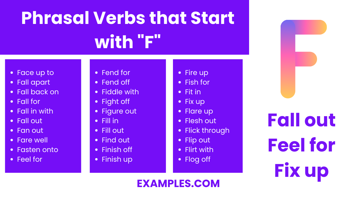 phrasal verbs that start with f