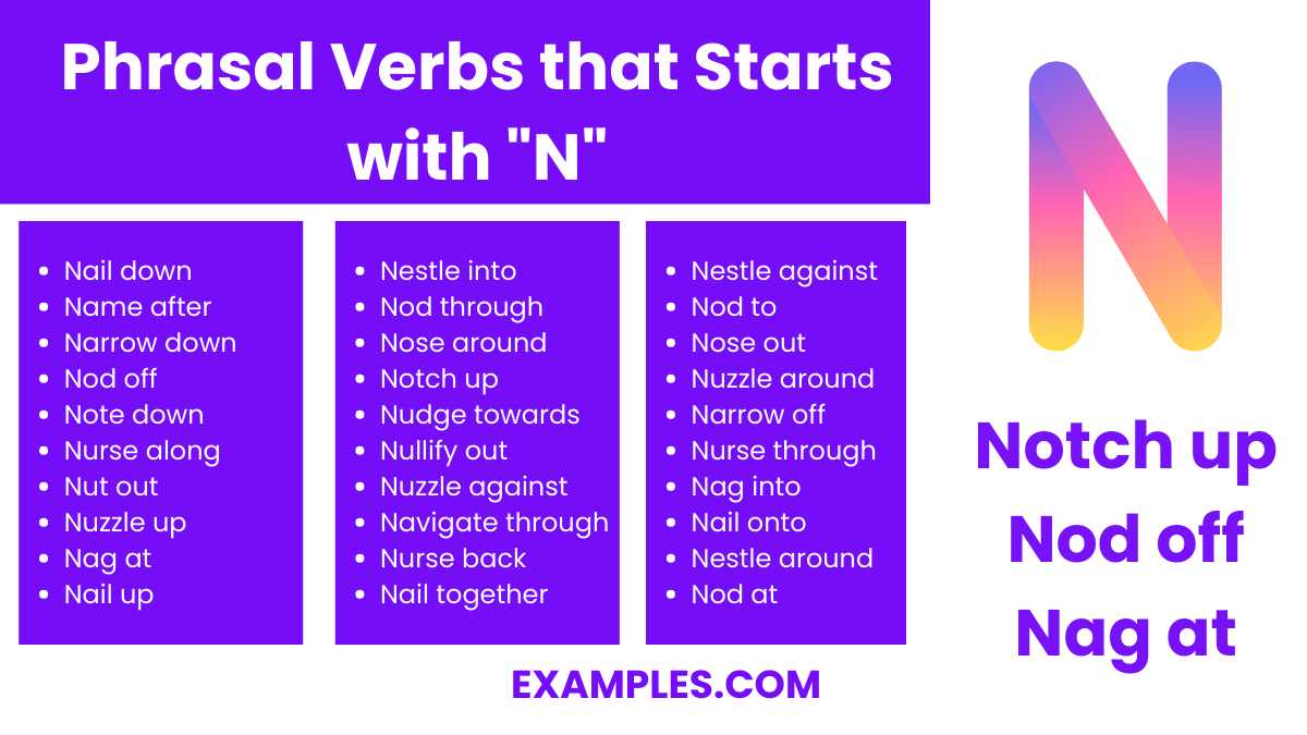 phrasal verbs that start with n