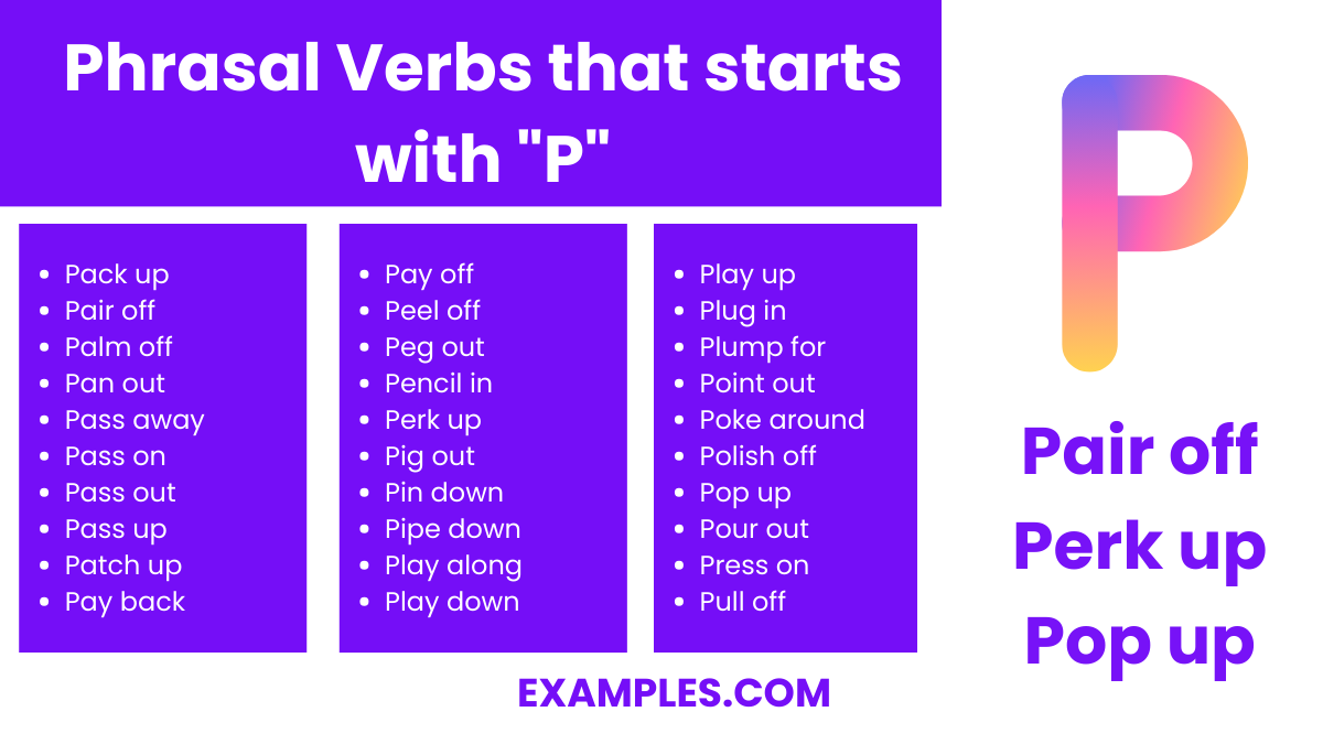 phrasal verbs that start with p
