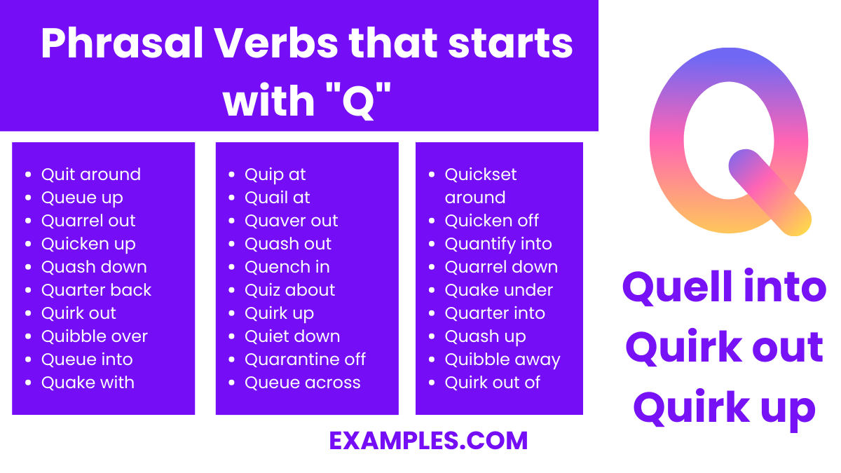 phrasal verbs that start with q