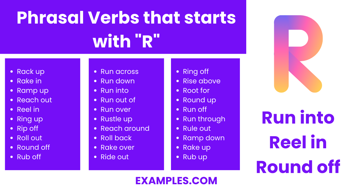 phrasal verbs that start with r