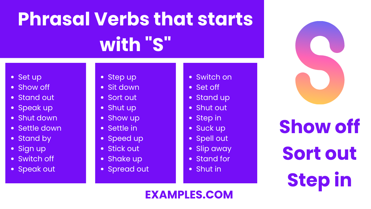 phrasal verbs that start with s