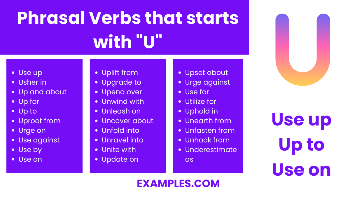 phrasal verbs that start with u