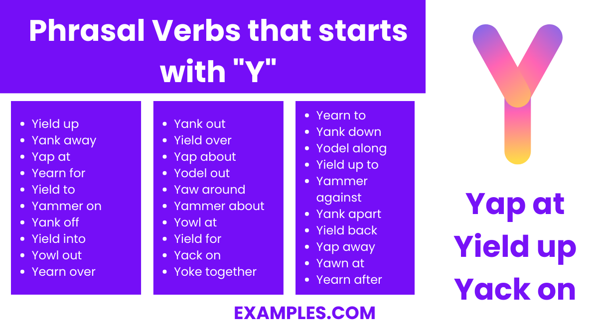 phrasal verbs that start with y
