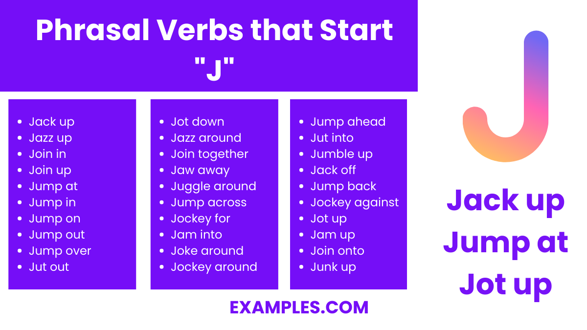 phrasal verbs that start with j