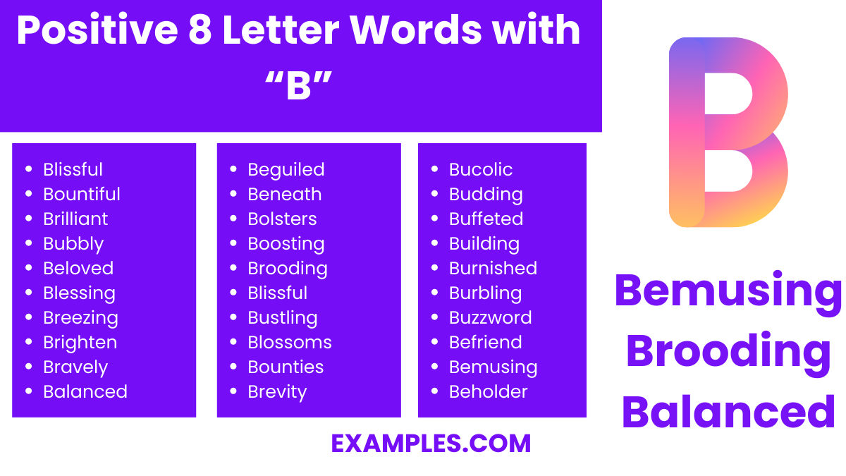 positive 8 letter words with b