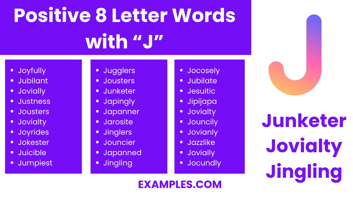 positive 8 letter words with j