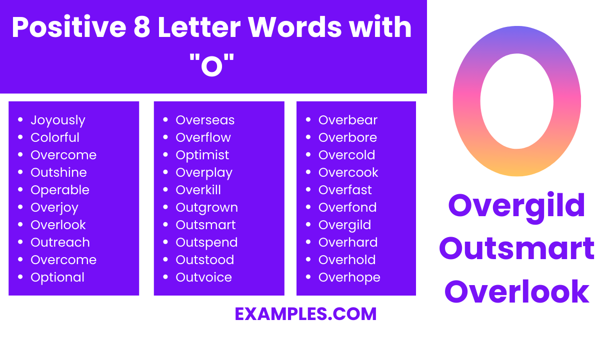 positive 8 letter words with o