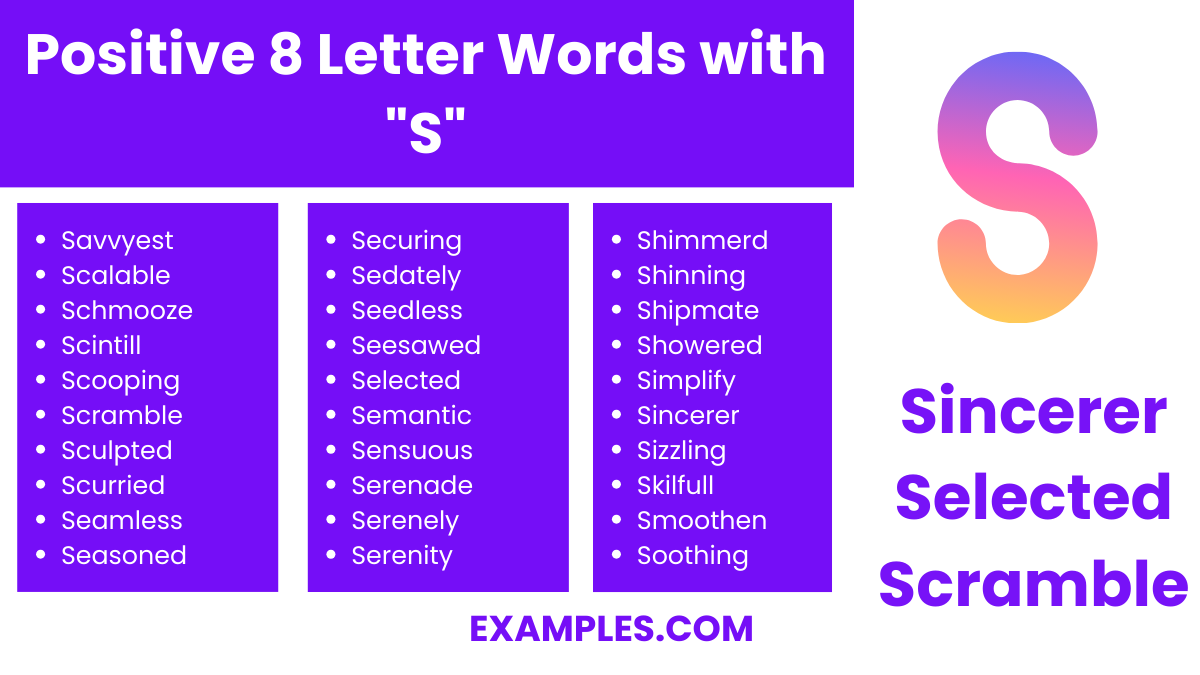 positive 8 letter words with s 