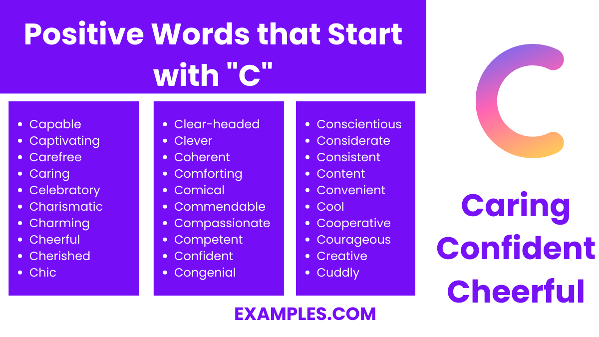 positive words that start with c