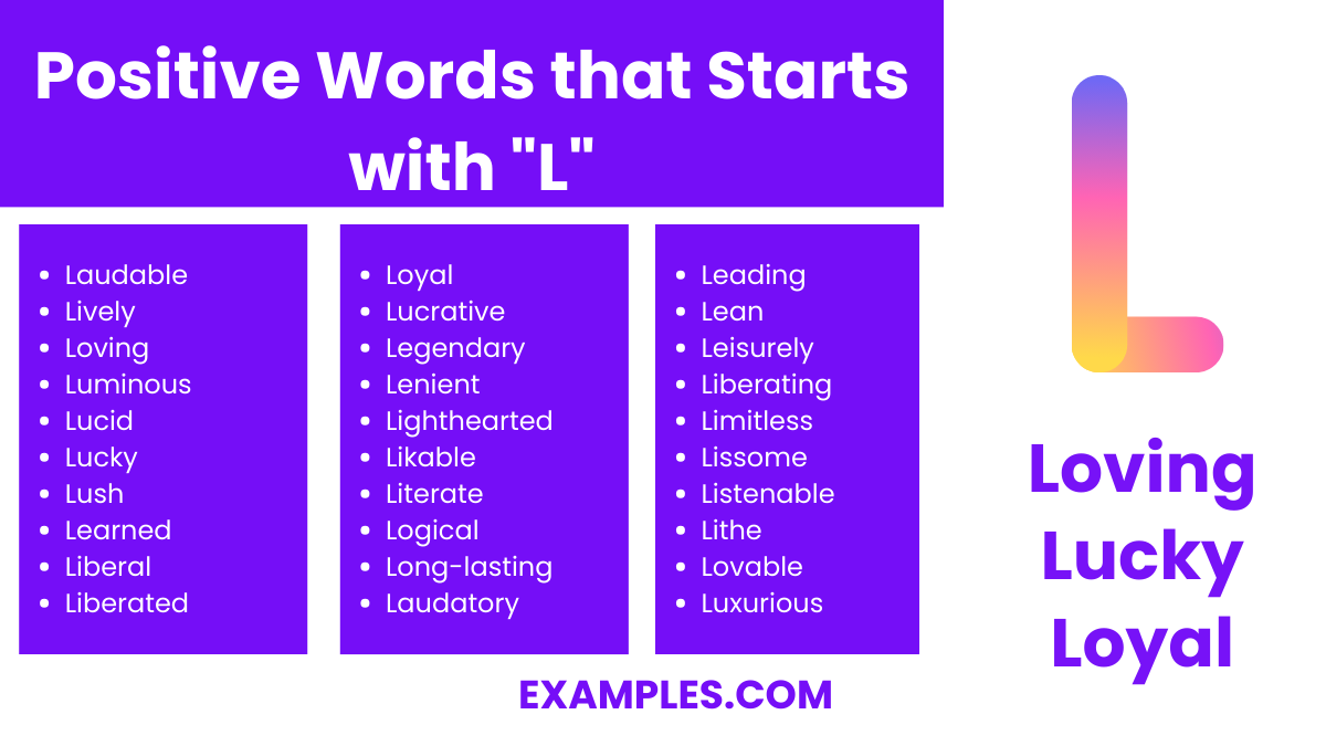 positive words that start with l
