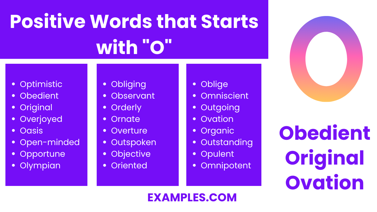 positive words that start with o