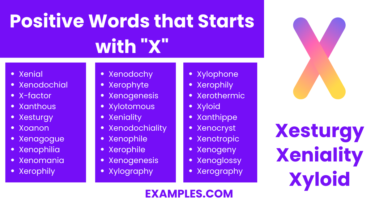 positive words that start with x