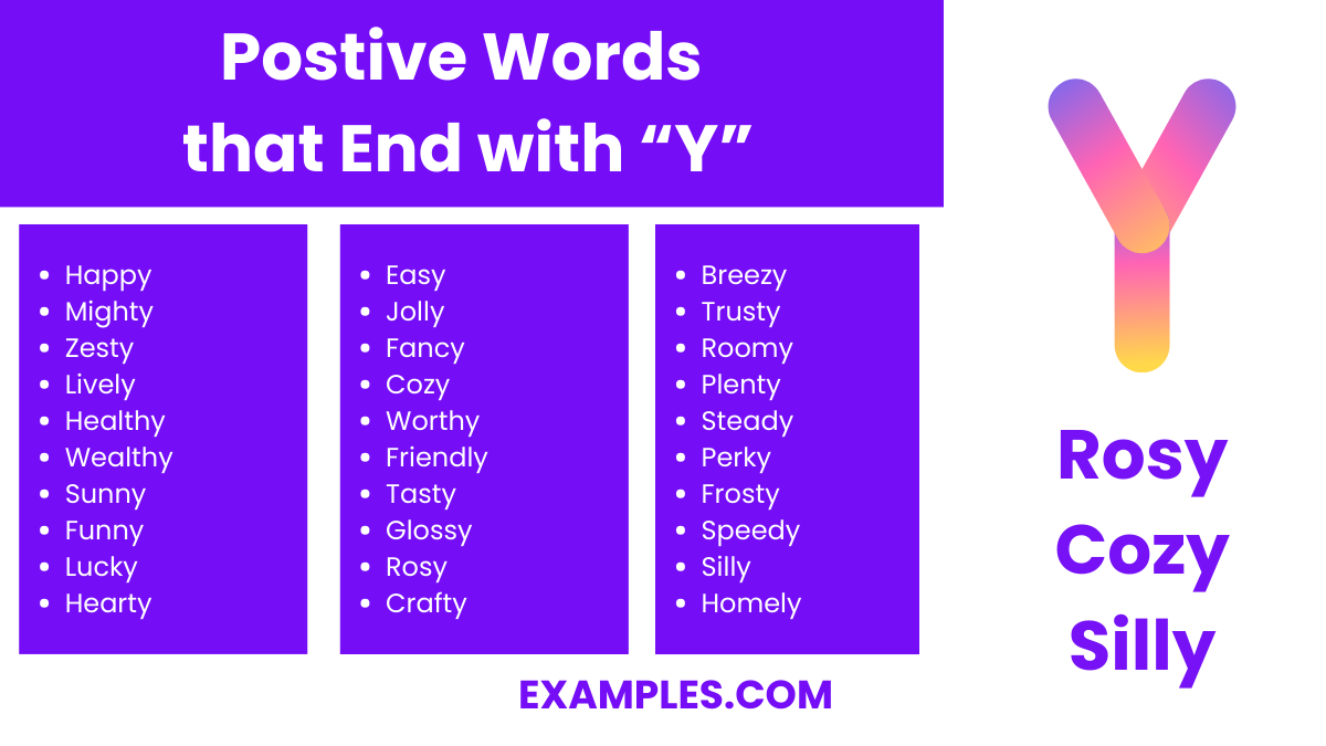 postive words that end with y
