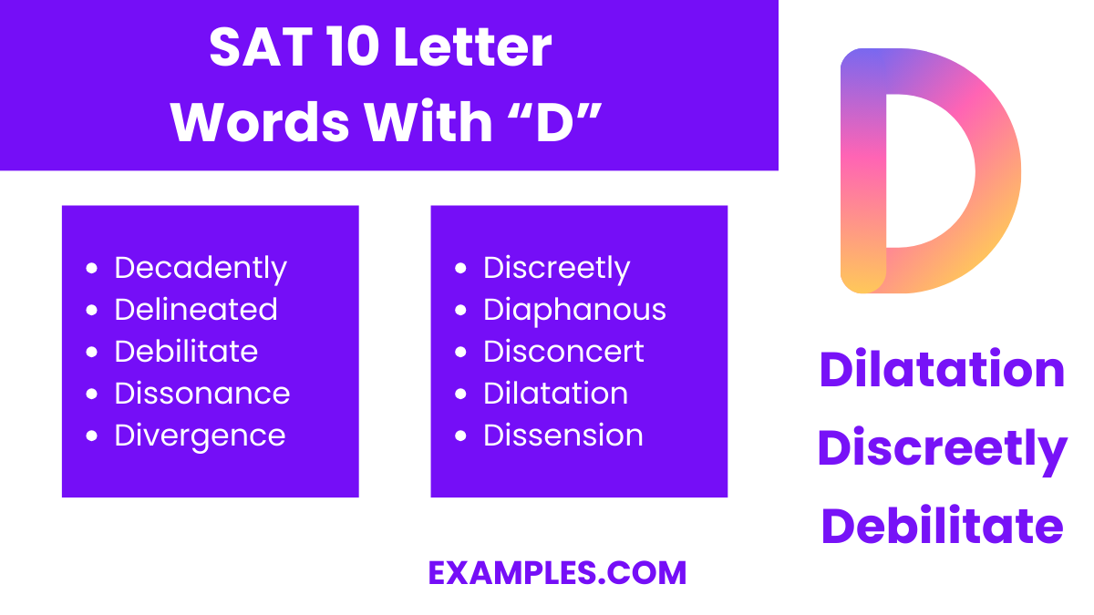 sat 10 letter words with d