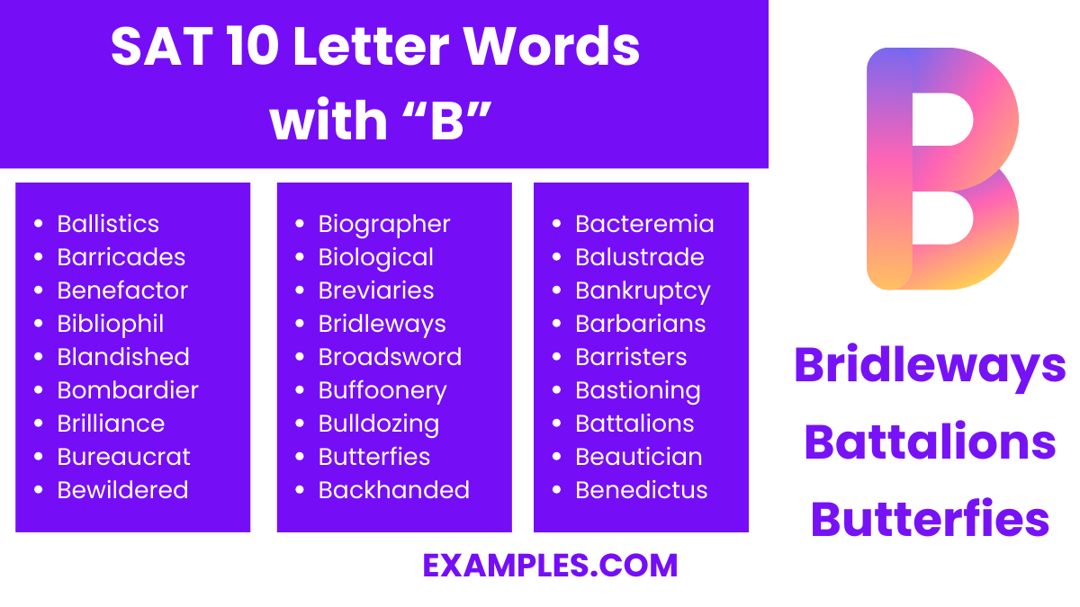 sat 10 letter words with b