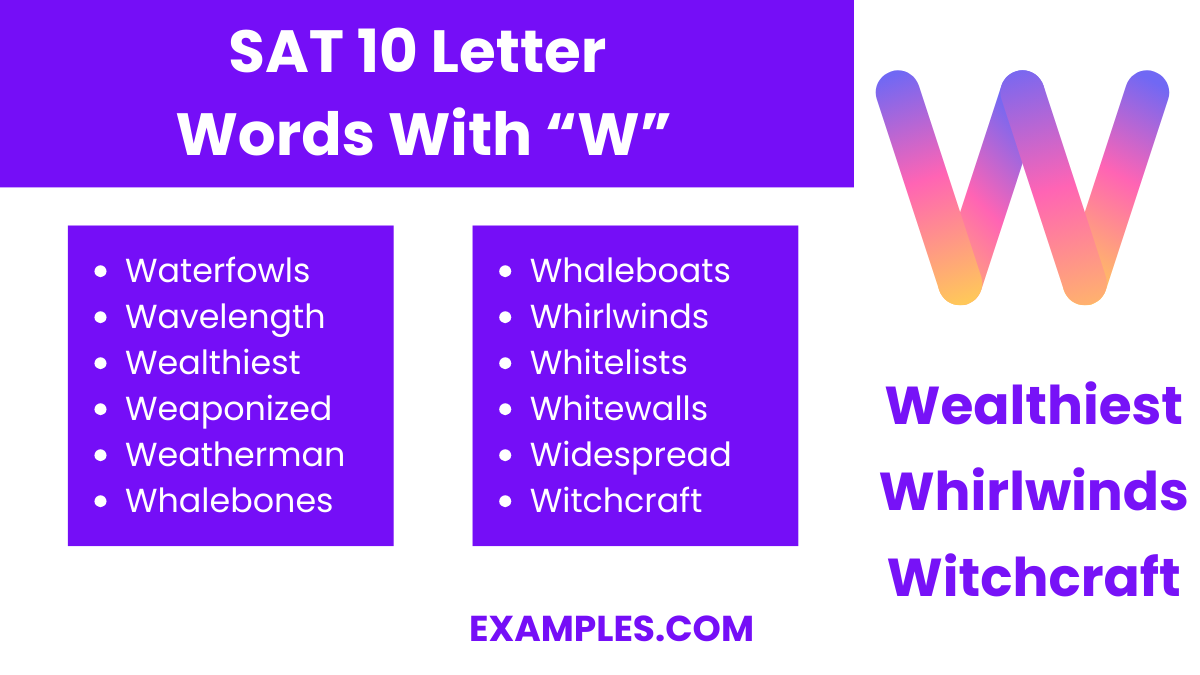 sat 10 letters words with w