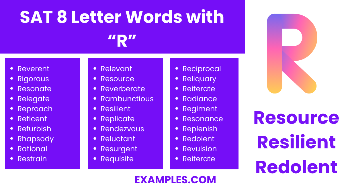 sat 8 letter words with r