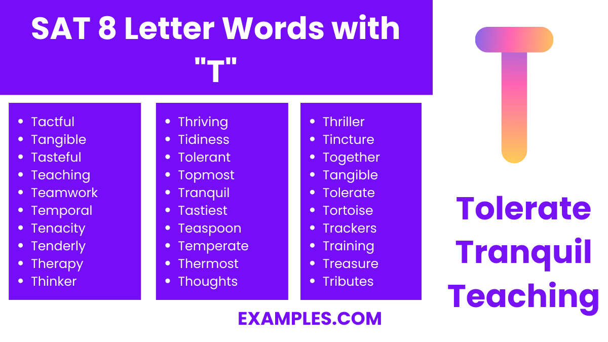 sat 8 letter words with t